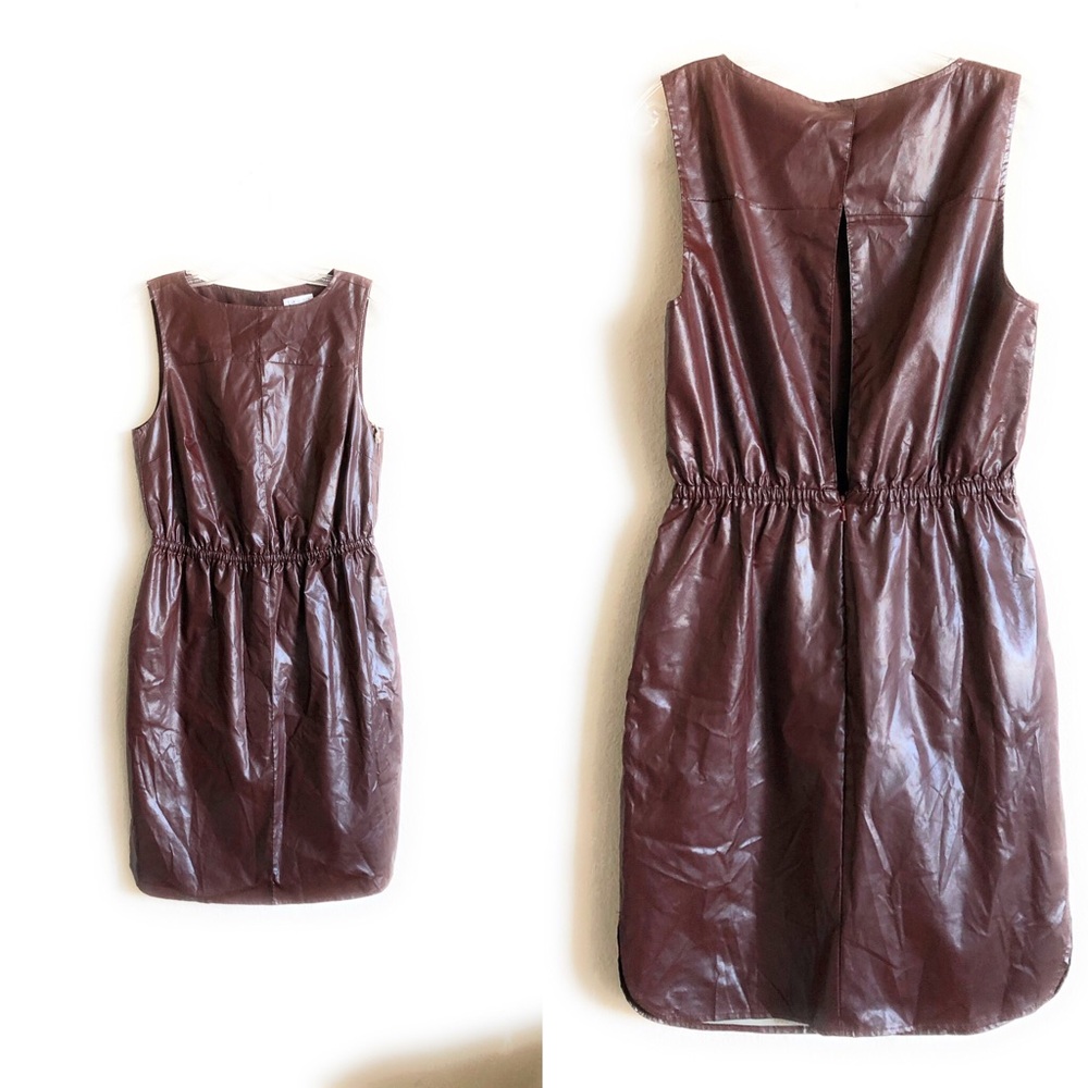 Leith Sheath dress Sleeveless Choco Brown Small